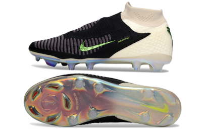 Nike Phantom 6 High Elite FG Football Boots - Black/Electric Green/Beige