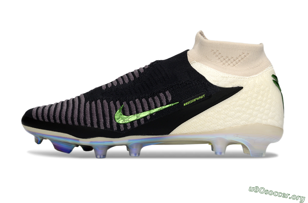 Nike Phantom 6 High Elite FG Football Boots - Black/Electric Green/Beige 3