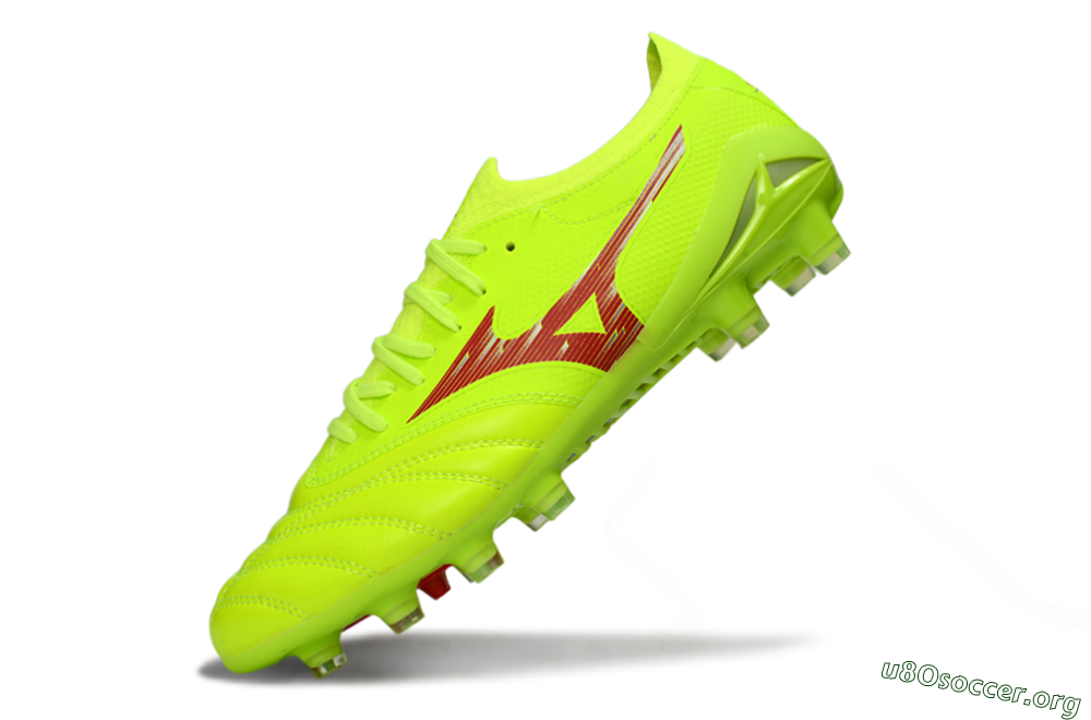 Mizuno Morelia Neo 4 FG Football Boots - Lime/Electric Green/Crimson Red 5