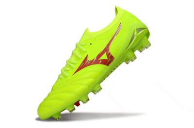Mizuno Morelia Neo 4 FG Football Boots - Lime/Electric Green/Crimson Red