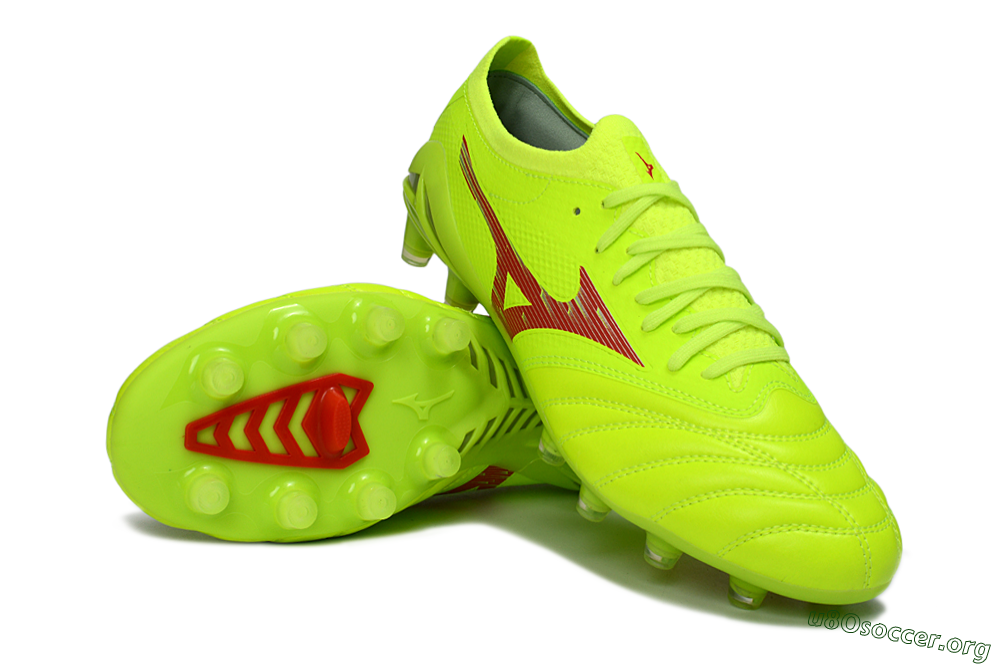 Mizuno Morelia Neo 4 FG Football Boots - Lime/Electric Green/Crimson Red 0