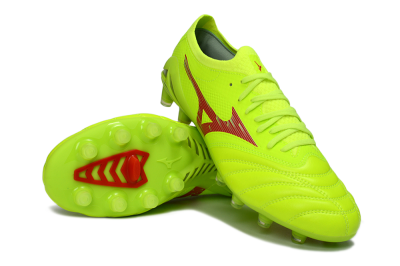 Mizuno Morelia Neo 4 FG Football Boots - Lime/Electric Green/Crimson Red