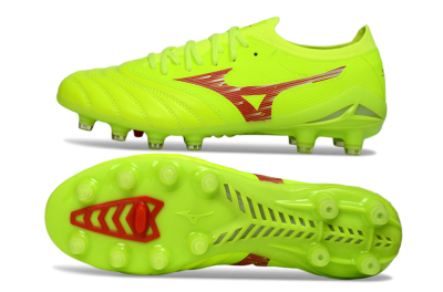 Mizuno Morelia Neo 4 FG Football Boots - Lime/Electric Green/Crimson Red