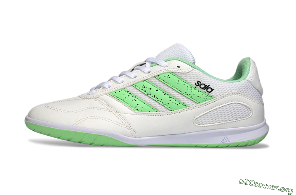 Adidas Top Sala IC Football Shoes - White/Fresh Green/Classic White 3