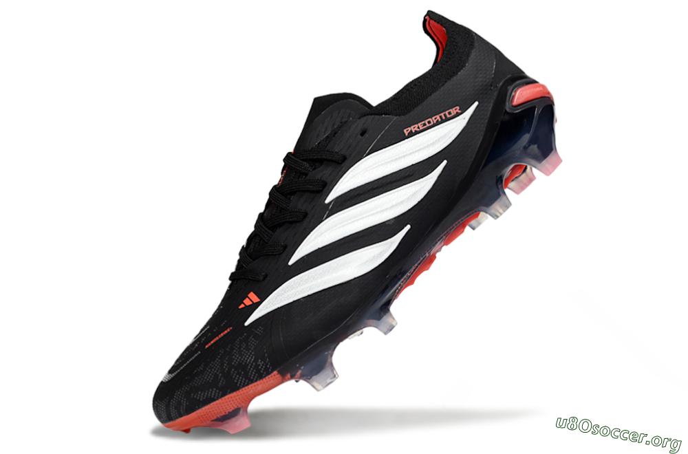 Adidas Predator 26 Elite FG Football Boots - Black/Crimson Blaze/Stealth White 5