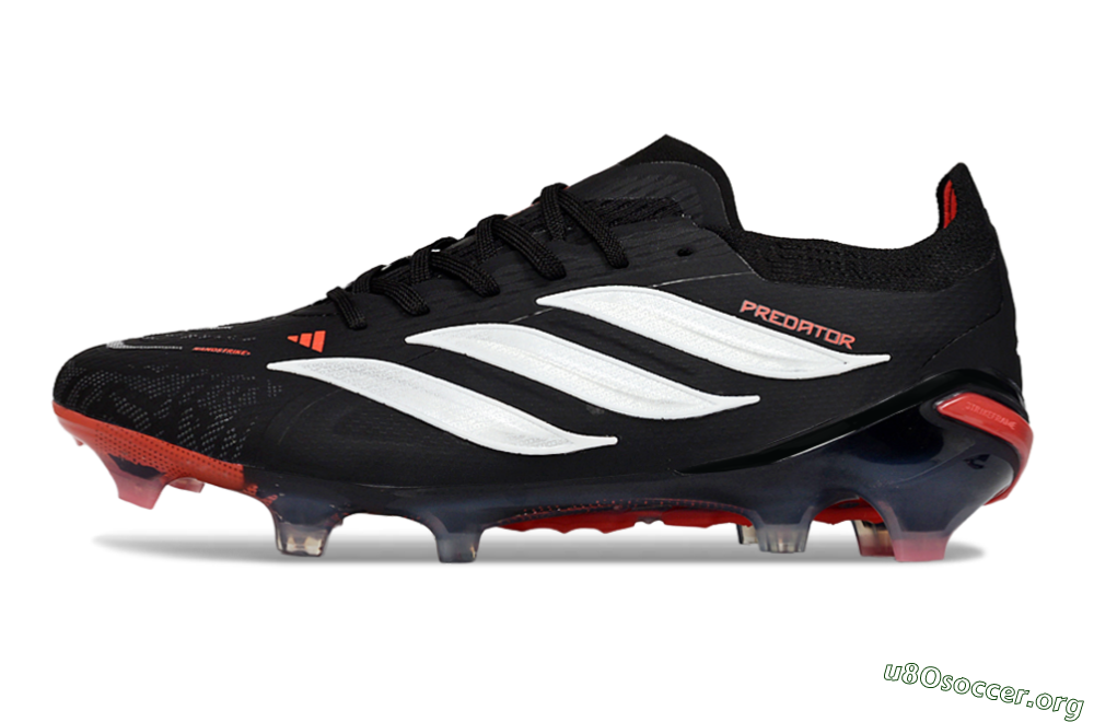 Adidas Predator 26 Elite FG Football Boots - Black/Crimson Blaze/Stealth White 3