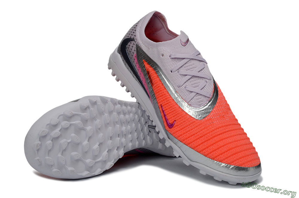 Nike Phantom 6 Low Elite TF Football Shoes - Orange/Fuchsia Pink/Silver Grey 0