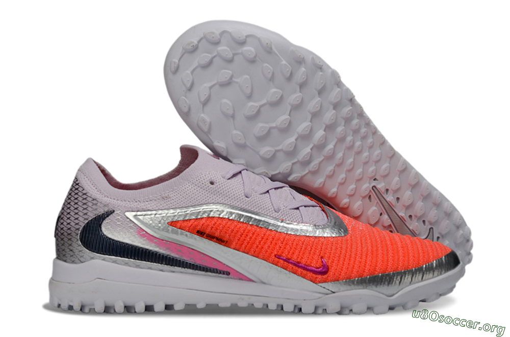 Nike Phantom 6 Low Elite TF Football Shoes - Orange/Fuchsia Pink/Silver Grey 2