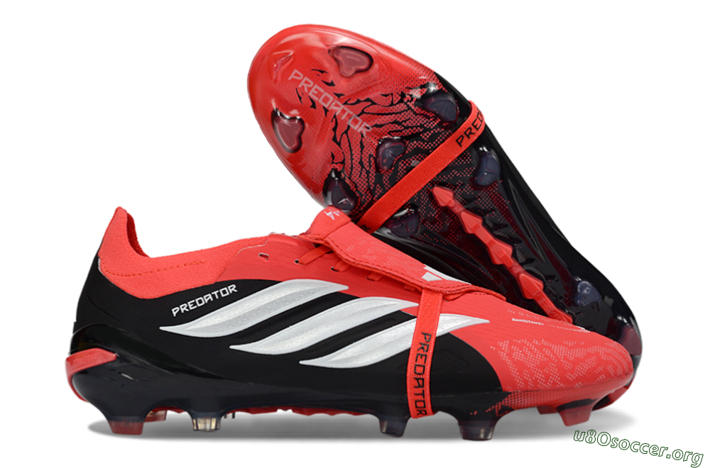 Adidas Predator 26 Elite Fold-Over Tongue FG Football Boots - Red/Fiery Red/Graphite Black 2