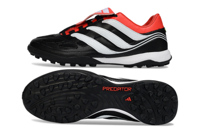 Adidas Predator 26 Elite Fold-Over Tongue TF Football Shoes - Black/Vibrant Red/Soft White