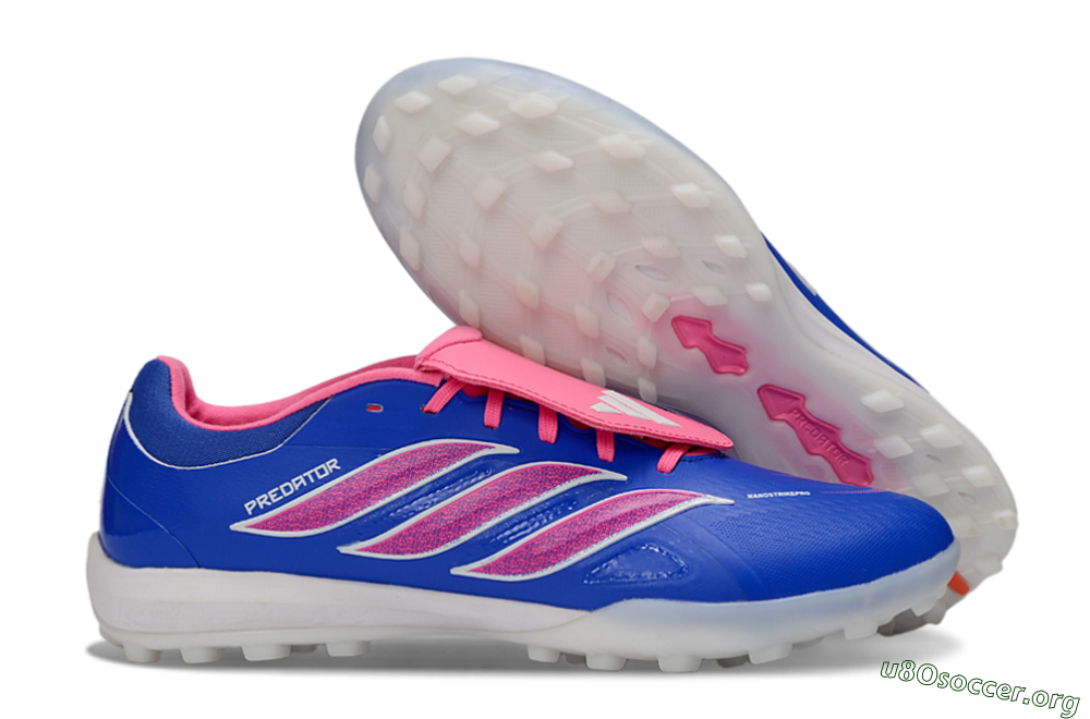 Adidas Predator 26 Elite Fold-Over Tongue TF Football Shoes - Blue/Vibrant Pink/Light Blue 2