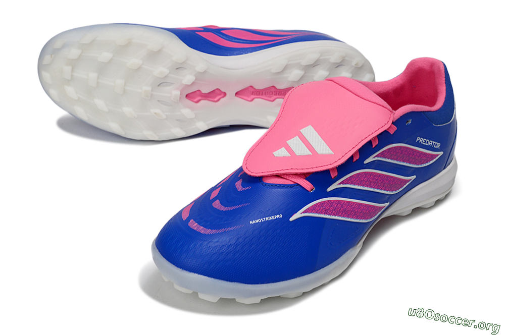Adidas Predator 26 Elite Fold-Over Tongue TF Football Shoes - Blue/Vibrant Pink/Light Blue 0