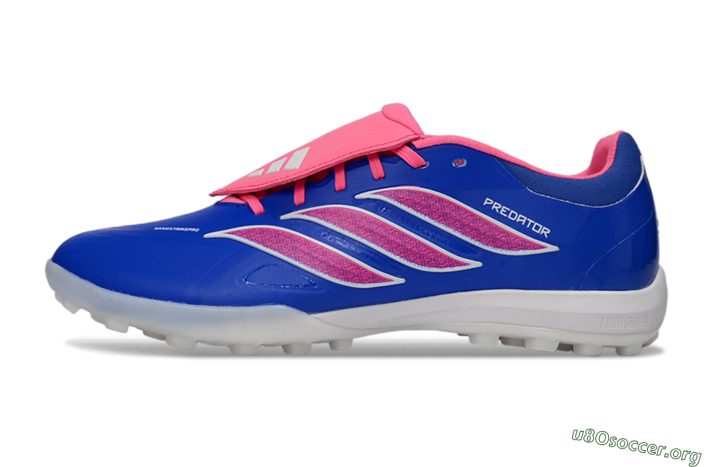 Adidas Predator 26 Elite Fold-Over Tongue TF Football Shoes - Blue/Vibrant Pink/Light Blue 3