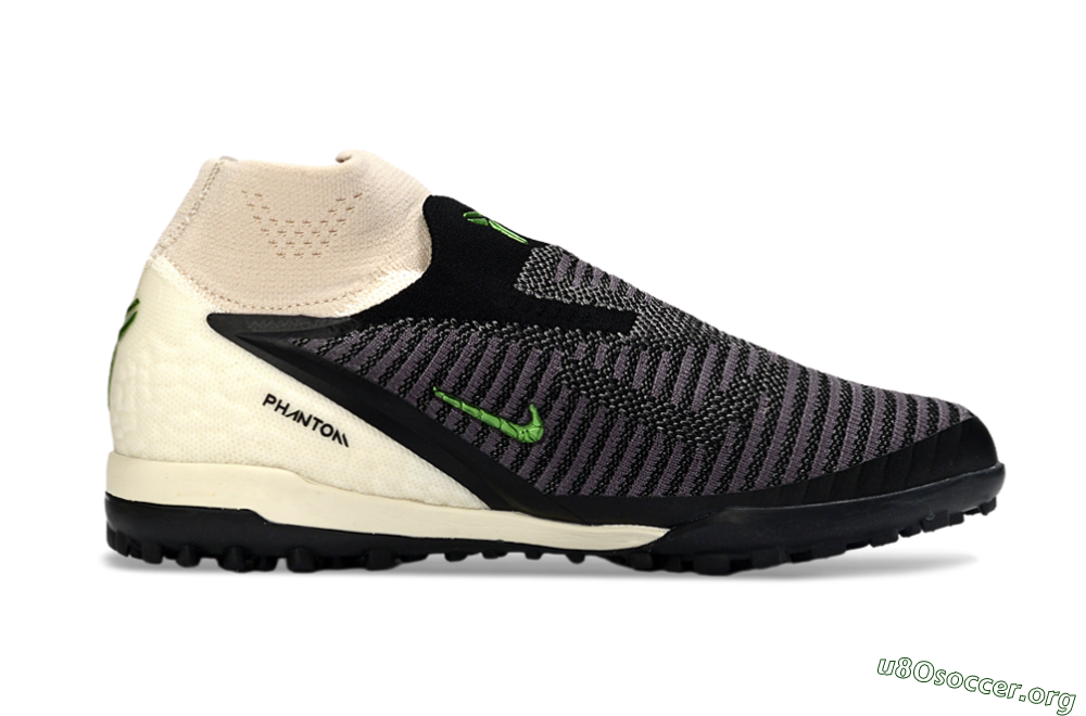 Nike Phantom 6 High Elite TF Football Shoes - Black/Electric Green/Light Tan 7