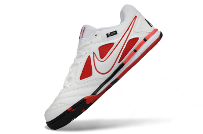 Supreme x Nike SB Gato IC Football Shoes - White/Crimson Red/Black