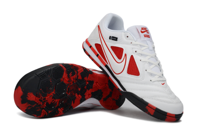 Supreme x Nike SB Gato IC Football Shoes - White/Crimson Red/Black