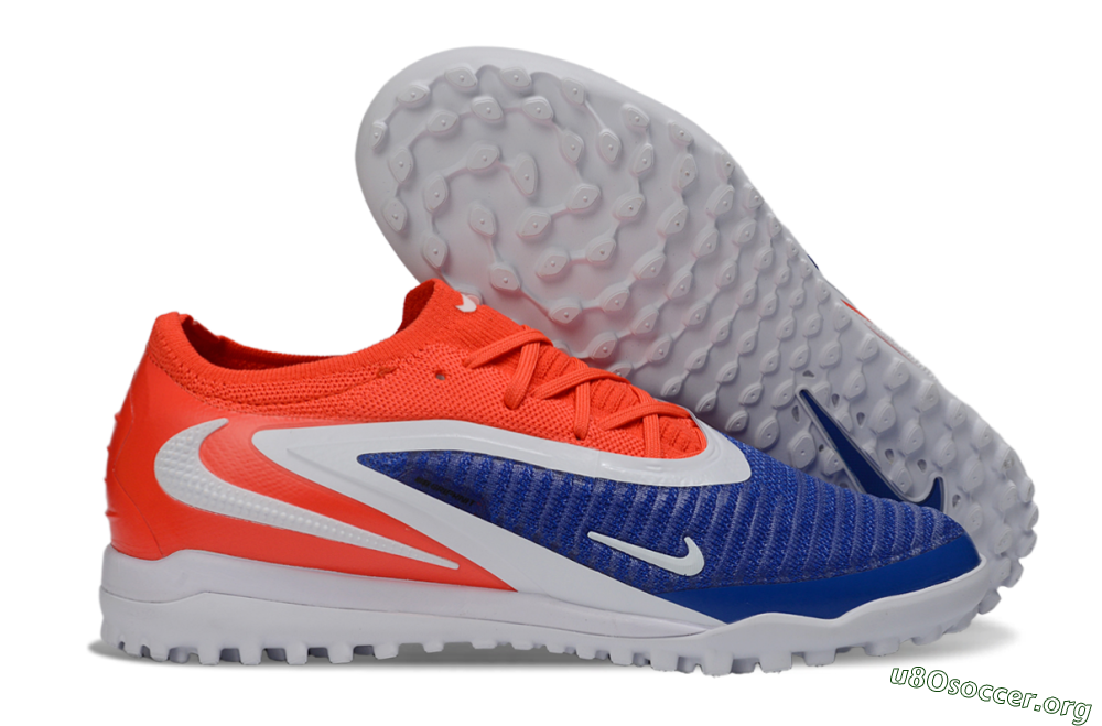 Nike Phantom 6 Low Elite TF Football Shoes - Blue/Vibrant Orange/White 2