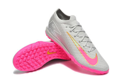 Nike Air Zoom Mercurial Vapor 16 Elite TF Football Shoes - Gray/Vibrant Pink/Metallic Gold