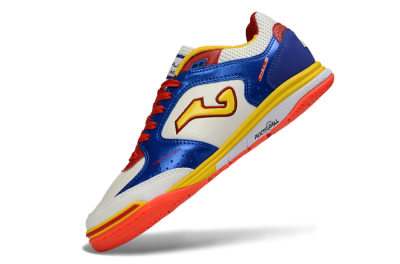 Joma Top Flex IC Football Shoes - White/Royal Blue/Fiery Red