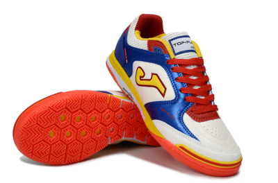 Joma Top Flex IC Football Shoes - White/Royal Blue/Fiery Red