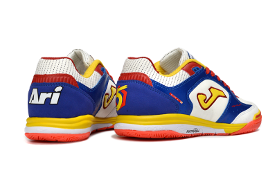 Joma Top Flex IC Football Shoes - White/Royal Blue/Fiery Red