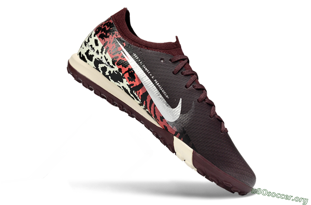 Nike Air Zoom Mercurial Vapor 16 Elite TF Football Shoes - Burgundy/Crimson Yellow/Black 4