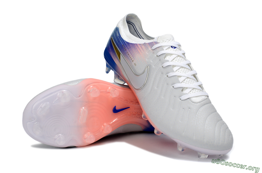 Nike Tiempo Legend 10 Elite FG Football Boots - White/Coral Pink/Deep Blue 0