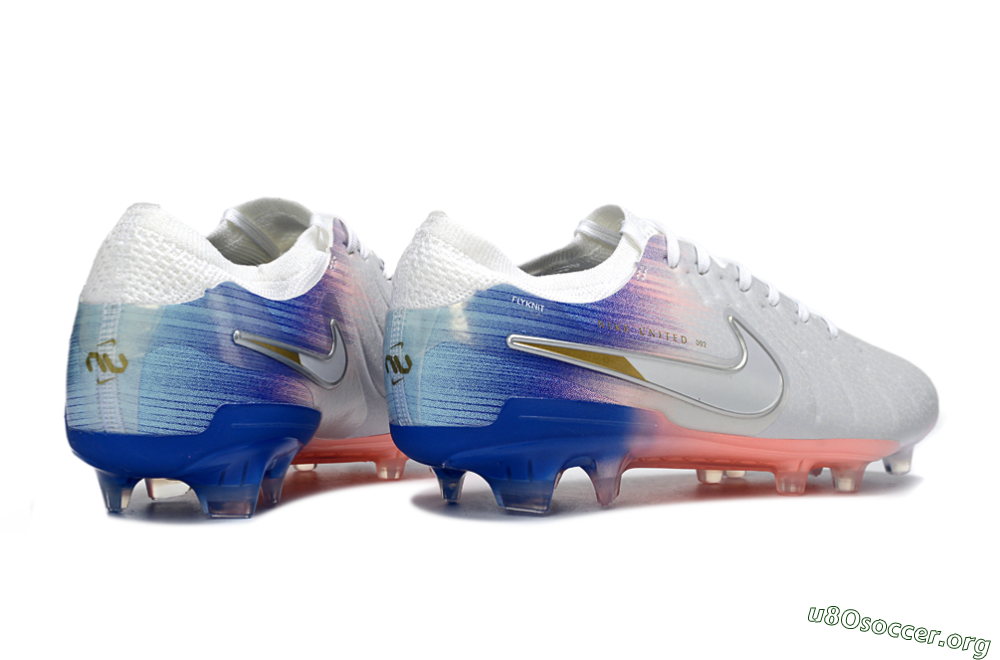 Nike Tiempo Legend 10 Elite FG Football Boots - White/Coral Pink/Deep Blue 6