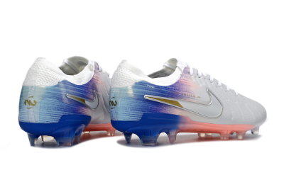 Nike Tiempo Legend 10 Elite FG Football Boots - White/Coral Pink/Deep Blue