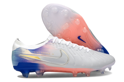 Nike Tiempo Legend 10 Elite FG Football Boots - White/Coral Pink/Deep Blue