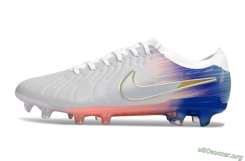 Nike Tiempo Legend 10 Elite FG Football Boots - White/Coral Pink/Deep Blue 3