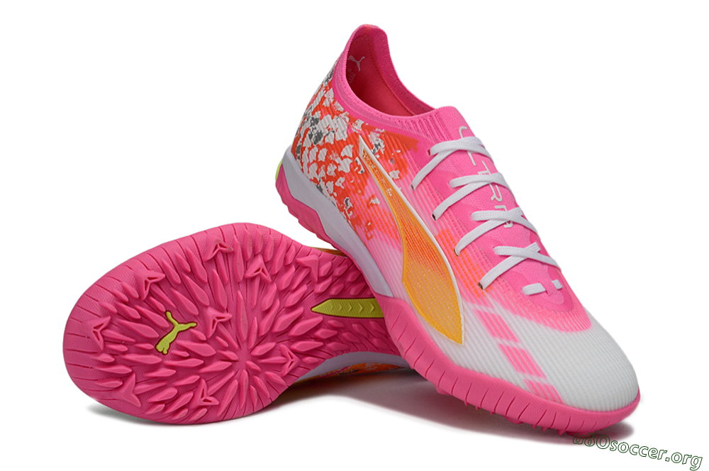Puma Ultra 5 Ultimate TF Football Shoes - Orange/Neon Pink/Sunny Yellow 0
