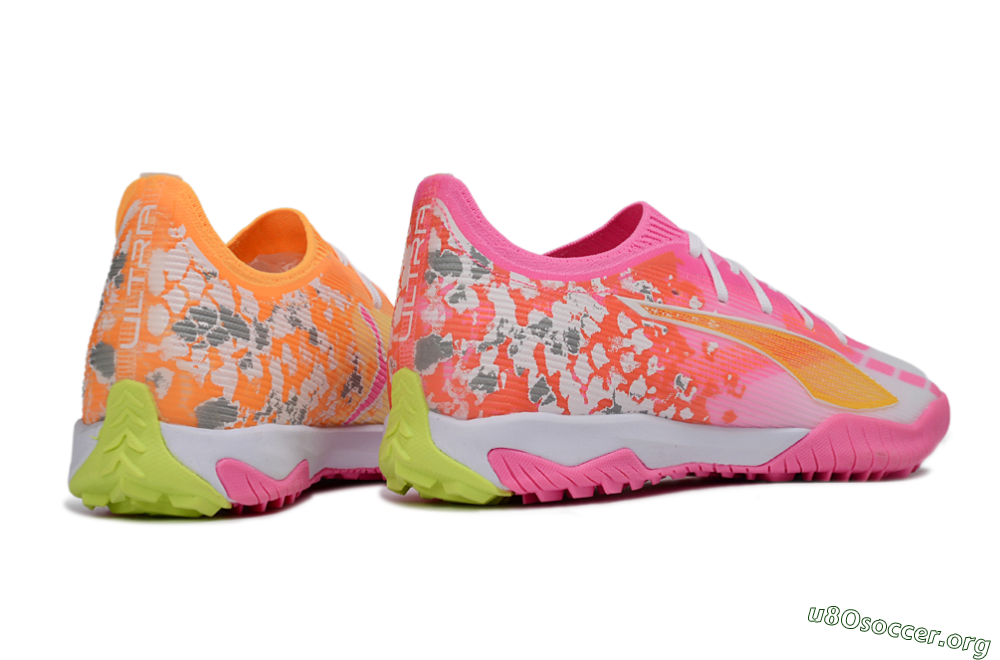 Puma Ultra 5 Ultimate TF Football Shoes - Orange/Neon Pink/Sunny Yellow 6