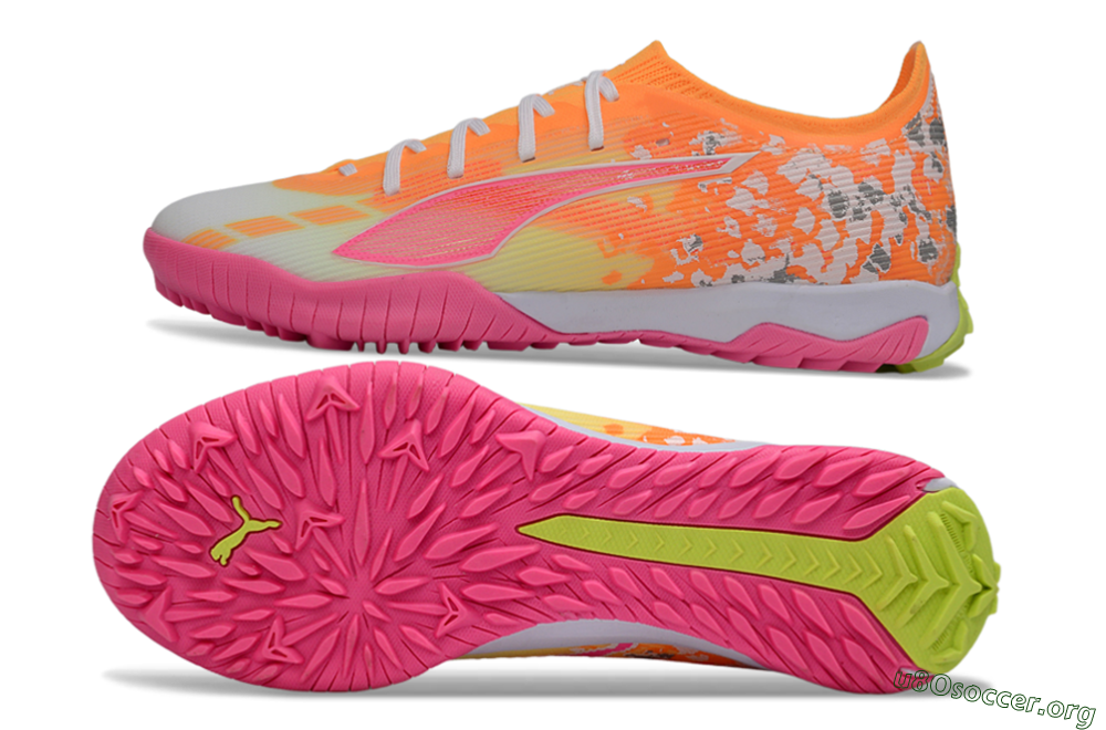Puma Ultra 5 Ultimate TF Football Shoes - Orange/Neon Pink/Sunny Yellow 1