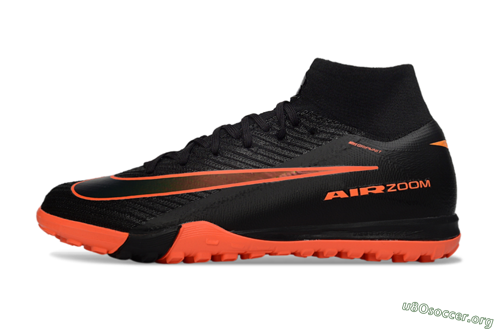 Nike Air Zoom Mercurial Superfly 10 Elite TF Football Shoes - Black/Electric Orange/Neon Green 3