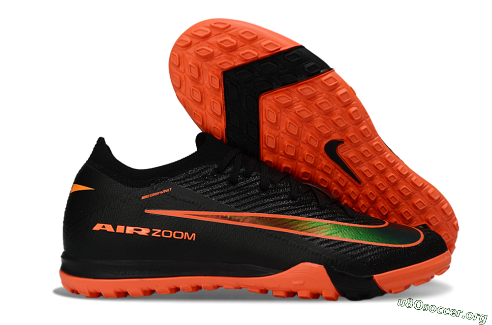 Nike Air Zoom Mercurial Vapor 16 Elite TF Football Shoes - Black/Electric Orange/Neon Green 2