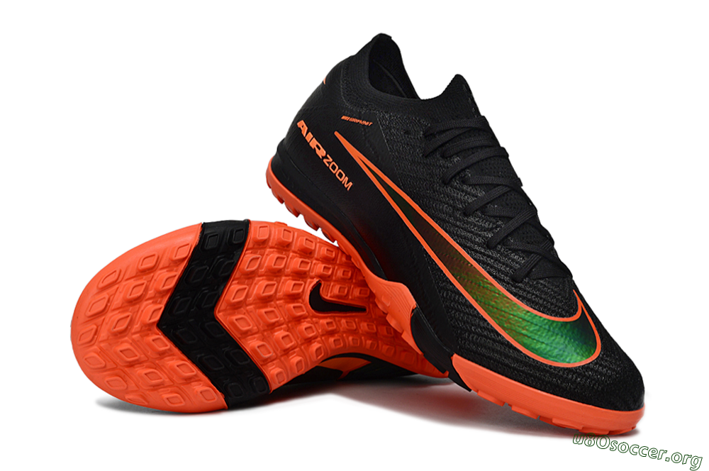Nike Air Zoom Mercurial Vapor 16 Elite TF Football Shoes - Black/Electric Orange/Neon Green 1