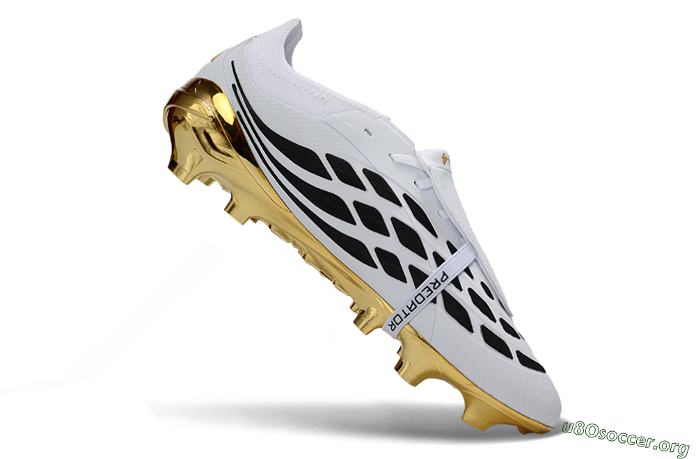 Adidas Predator 26 Elite Fold-Over Tongue FG Football Boots - White/Elegant Gold/Classic Black 4