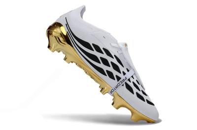 Adidas Predator 26 Elite Fold-Over Tongue FG Football Boots - White/Elegant Gold/Classic Black