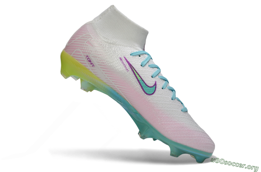 Nike Air Zoom Mercurial Superfly 10 Elite FG Football Boots - White/Iridescent Blue/Pink Glow 4