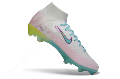 Nike Air Zoom Mercurial Superfly 10 Elite FG Football Boots - White/Iridescent Blue/Pink Glow