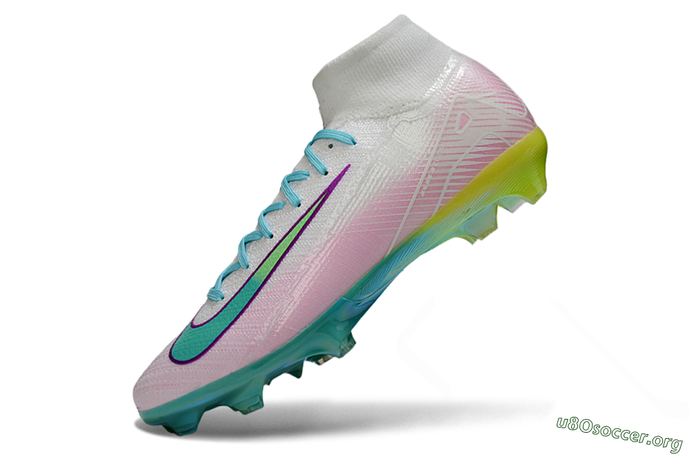 Nike Air Zoom Mercurial Superfly 10 Elite FG Football Boots - White/Iridescent Blue/Pink Glow 5