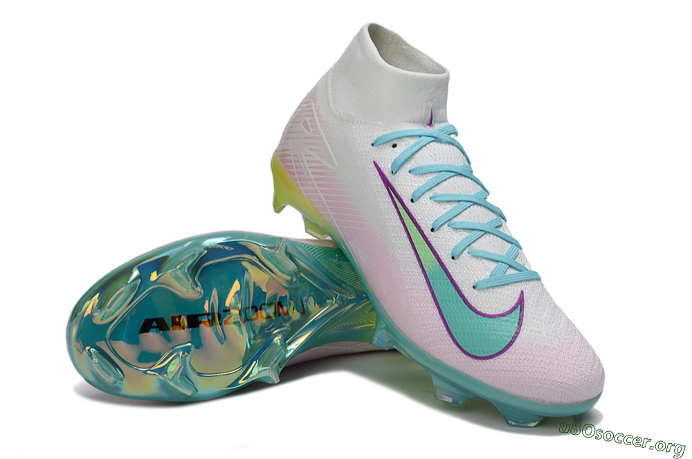 Nike Air Zoom Mercurial Superfly 10 Elite FG Football Boots - White/Iridescent Blue/Pink Glow 0