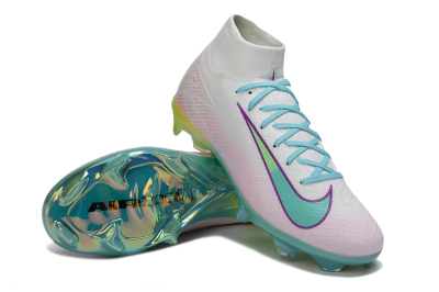 Nike Air Zoom Mercurial Superfly 10 Elite FG Football Boots - White/Iridescent Blue/Pink Glow
