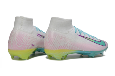 Nike Air Zoom Mercurial Superfly 10 Elite FG Football Boots - White/Iridescent Blue/Pink Glow