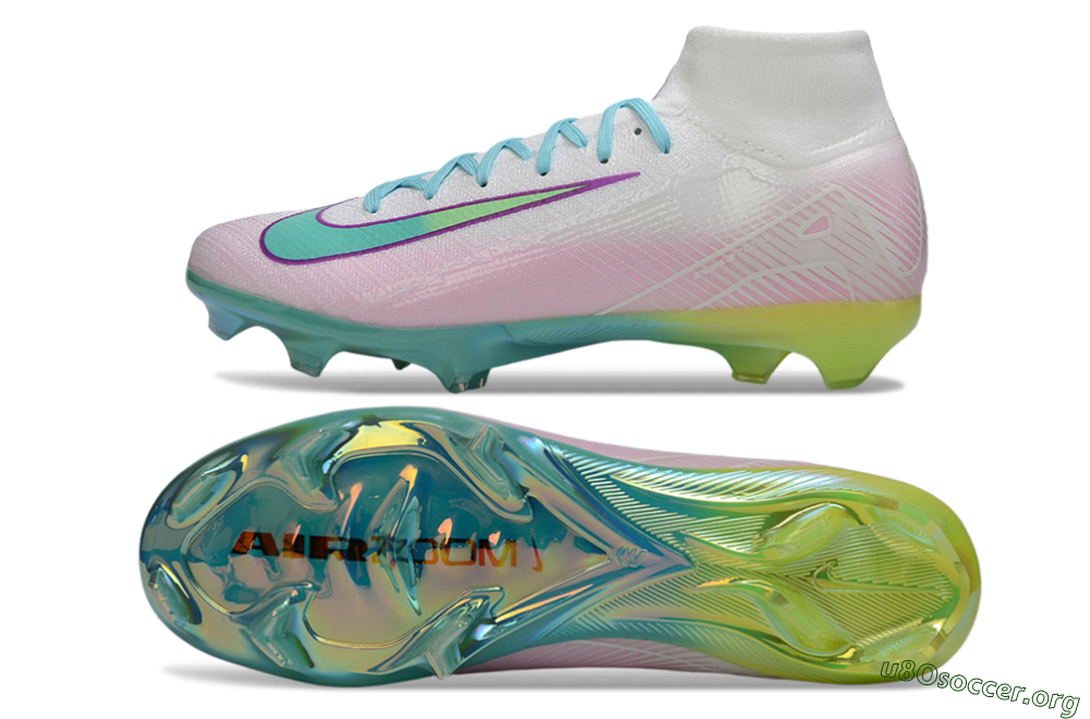 Nike Air Zoom Mercurial Superfly 10 Elite FG Football Boots - White/Iridescent Blue/Pink Glow 1