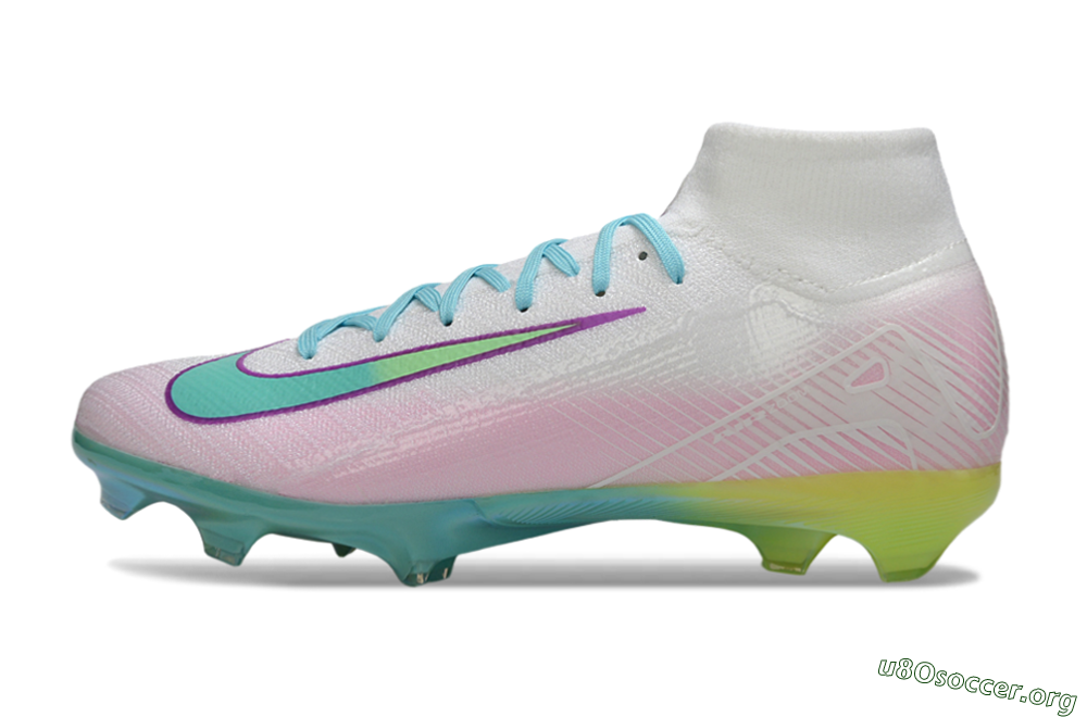 Nike Air Zoom Mercurial Superfly 10 Elite FG Football Boots - White/Iridescent Blue/Pink Glow 3