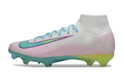 Nike Air Zoom Mercurial Superfly 10 Elite FG Football Boots - White/Iridescent Blue/Pink Glow