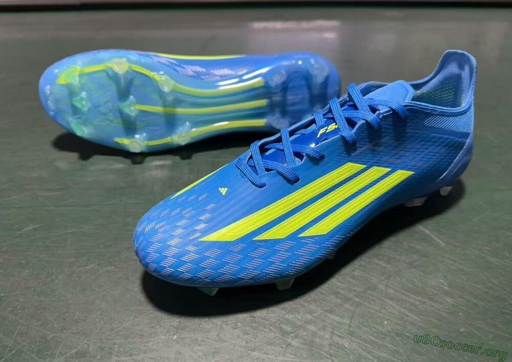 Adidas F50 Elite FG Football Boots - Blue/Lime Green/Neon Yellow