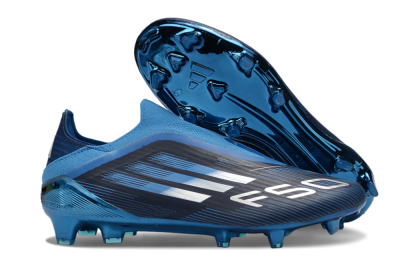 Adidas F50 Elite Laceless FG Football Boots - Blue/Ocean Wave/Deep Sea